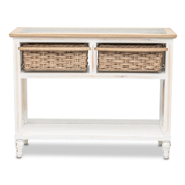 Island Breeze 2-Basket Console Table angle view