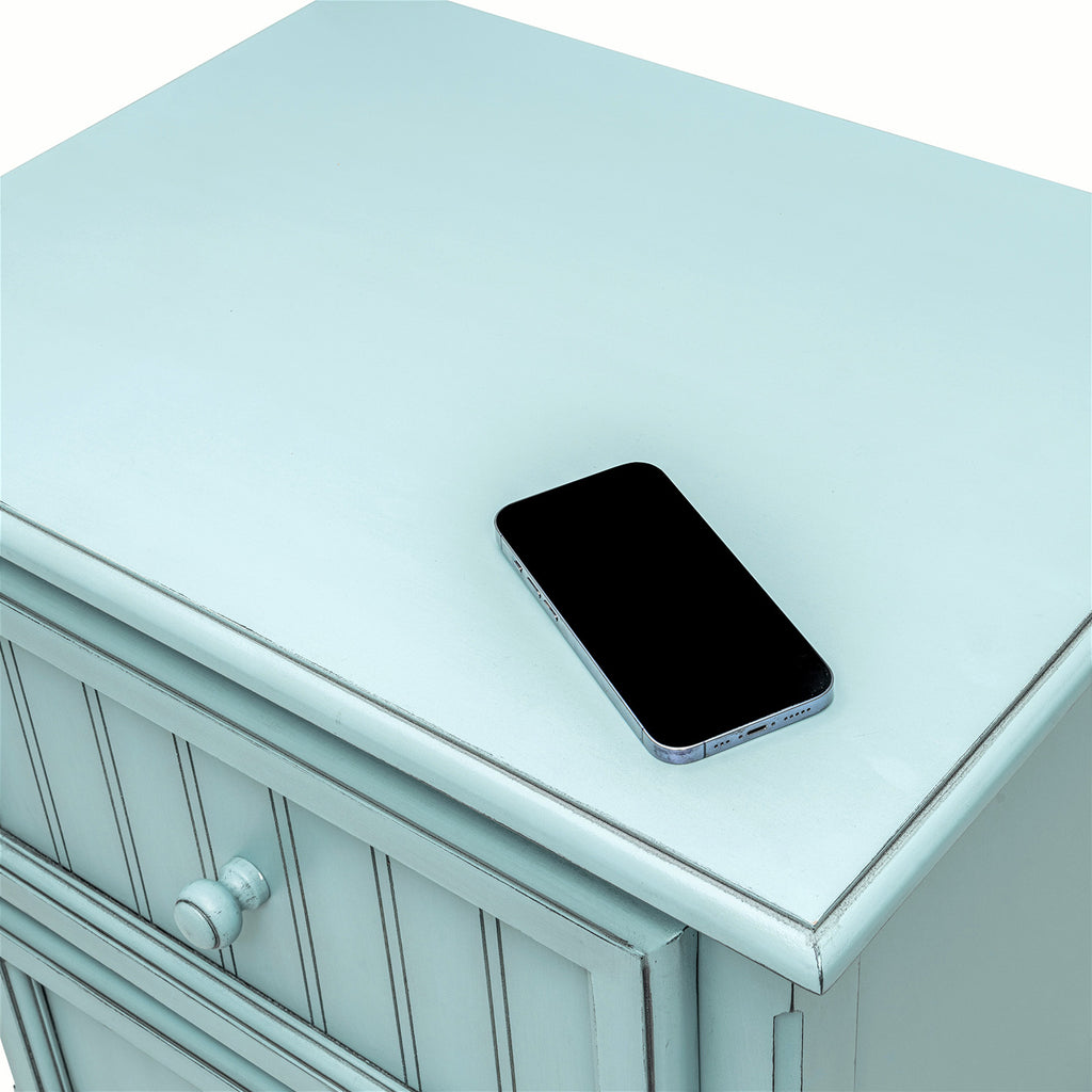 Monaco Bleu 2 Drawer Electrified Nightstand