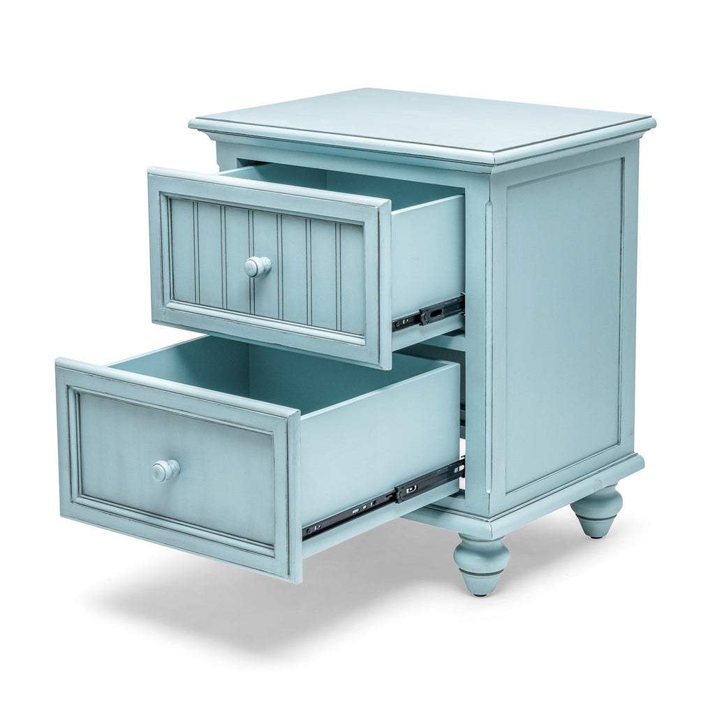 Monaco Bleu 2 Drawer Electrified Nightstand