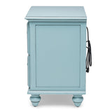 Monaco Bleu 2 Drawer Electrified Nightstand