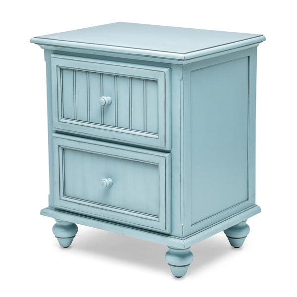 Monaco Bleu 2 Drawer Electrified Nightstand front view