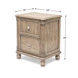 Malibu 2-Drawer Electrified Wood Nightstand