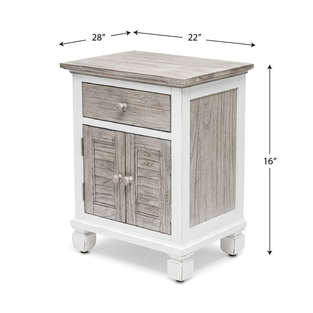 Islamorada 1-Drawer / 2-Door Electrified Coastal Nightstand