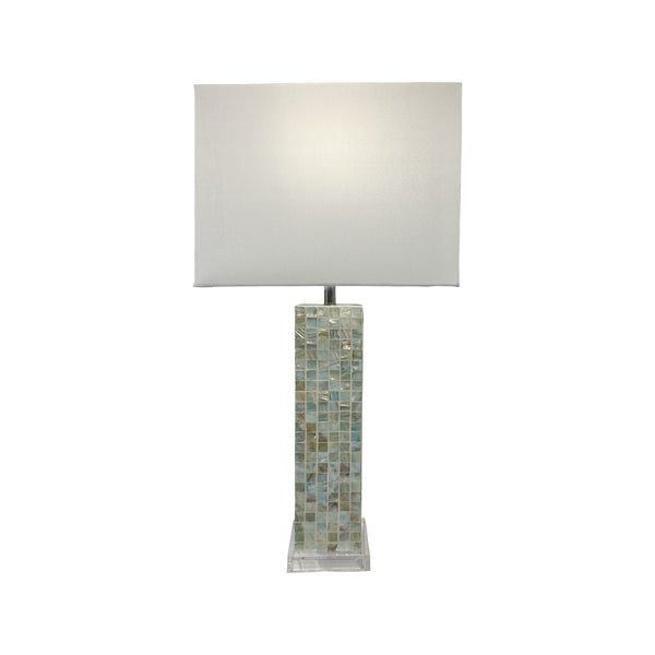 Aqua Mother of Pearl Table Lamp (Set of 2) front view