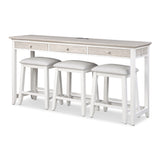 Islamorada 3-Drawer Console w/ Power and 3 Stools- Complete Set