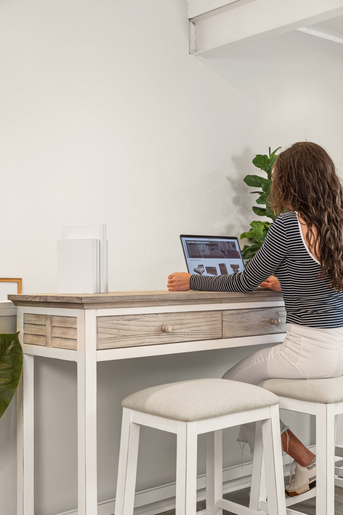 Islamorada 3-Drawer Console w/ Power and 3 Stools- Complete Set