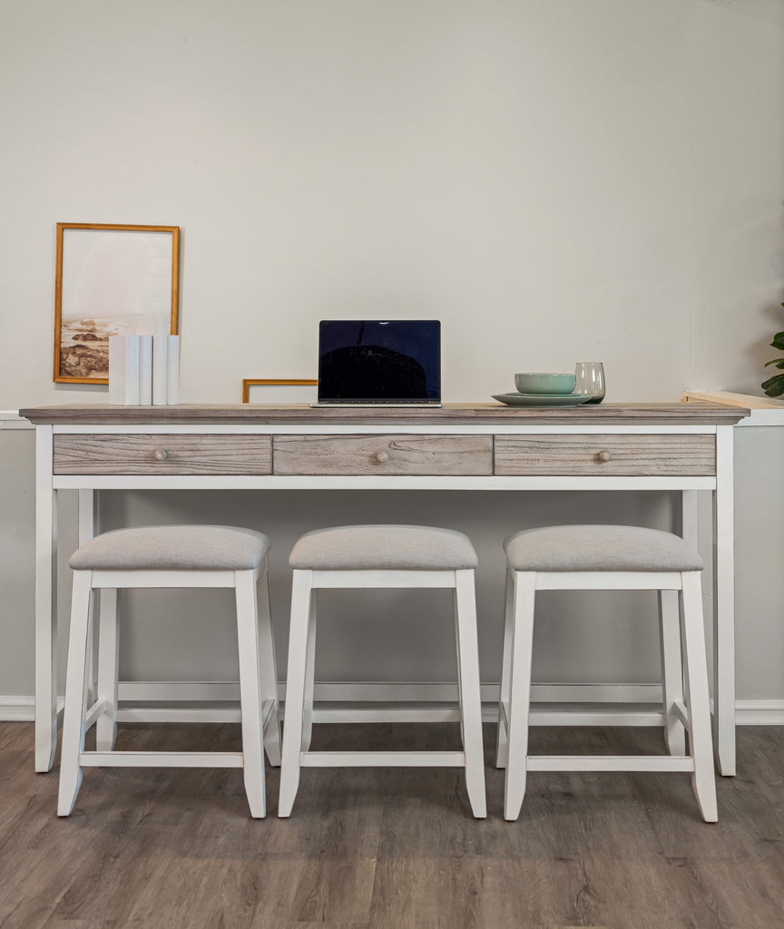 Islamorada 3-Drawer Console w/ Power and 3 Stools- Complete Set
