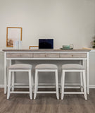 Islamorada 3-Drawer Console w/ Power and 3 Stools- Complete Set
