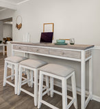 Islamorada 3-Drawer Console w/ Power and 3 Stools- Complete Set