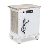 Islamorada 1-Drawer / 2-Door Electrified Coastal Nightstand