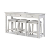 Surfside 3-Drawer Console w/ Power and 3 Stools- Complete Set