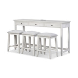 Surfside 3-Drawer Console w/ Power and 3 Stools- Complete Set