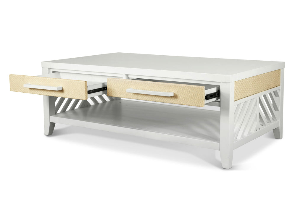 Miramar 2-Drawer Cocktail / Coffee Table w/ Casters