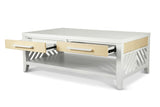 Miramar 2-Drawer Cocktail / Coffee Table w/ Casters
