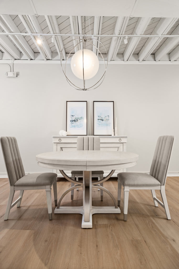 Point Breeze Round Dining Table w/ Metal and 20" Leaf