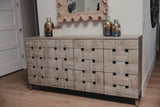 Wooden Weave 4-Door Credenza, Soft Close Doors