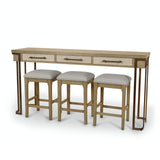 Rio Vista 3-Drawer Console w/ Power and 3 Stools- Complete Set