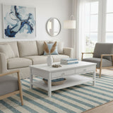 Geneva 2-Drawer Cocktail / Coffee Table w/ Castors