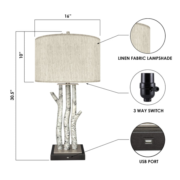 Birchwood Trio Table Lamp (Set of 2) angle view