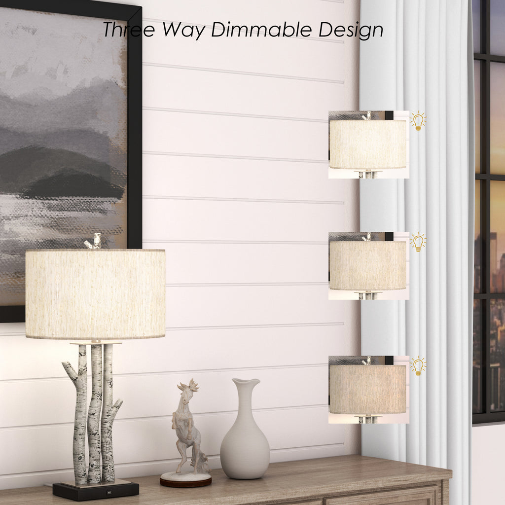 Birchwood Trio Table Lamp (Set of 2)