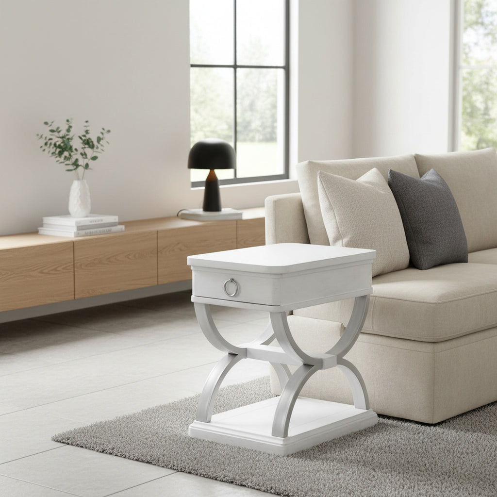 Point Breeze 1-Drawer Chairside Table w/ Metal