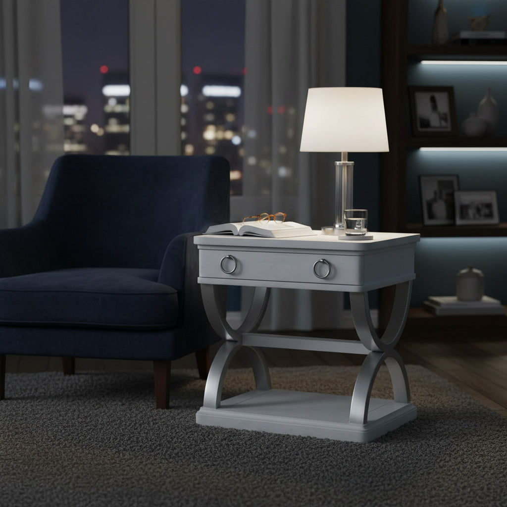 Point Breeze 1-Drawer End Table w/ Metal