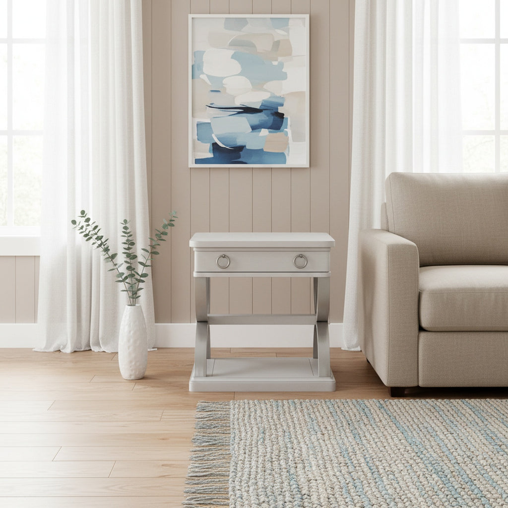 Point Breeze 1-Drawer End Table w/ Metal