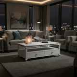 Point Breeze 2-Drawer Cocktail / Coffee Table w/ Castors