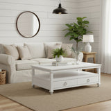 Point Breeze 2-Drawer Cocktail / Coffee Table w/ Castors