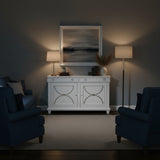 Point Breeze Credenza w/ Metal and Silver Tray