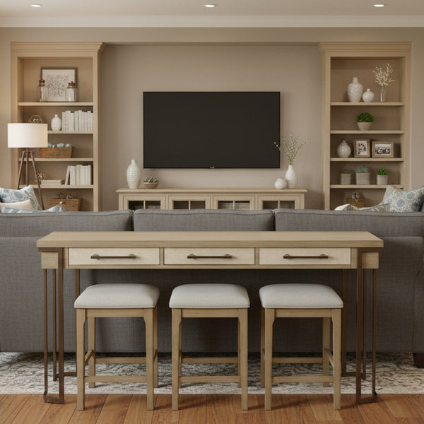 Rio Vista 3-Drawer Console Table w/ Power angle view