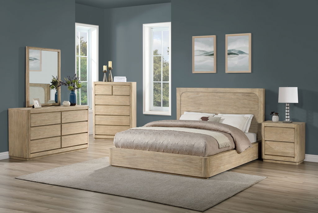 Hyde Park Platform Bed (Wood). Weathered Natural Finish