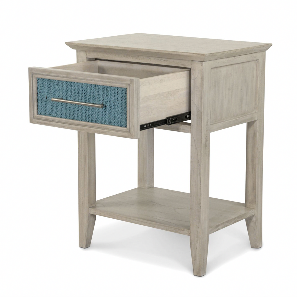 Ocean Isles 1 Drawer Woven Nightstand w/ Power and USB A