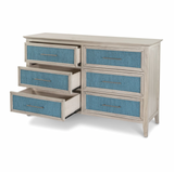 Ocean Isles 6 Drawer Woven Dresser