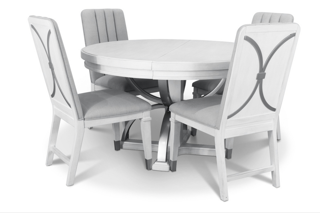 Point Breeze Round Dining Table w/ Metal and 20" Leaf