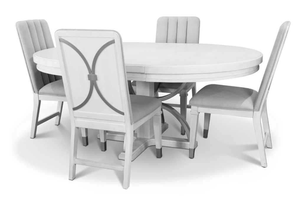 Point Breeze Round Dining Table w/ Metal and 20" Leaf