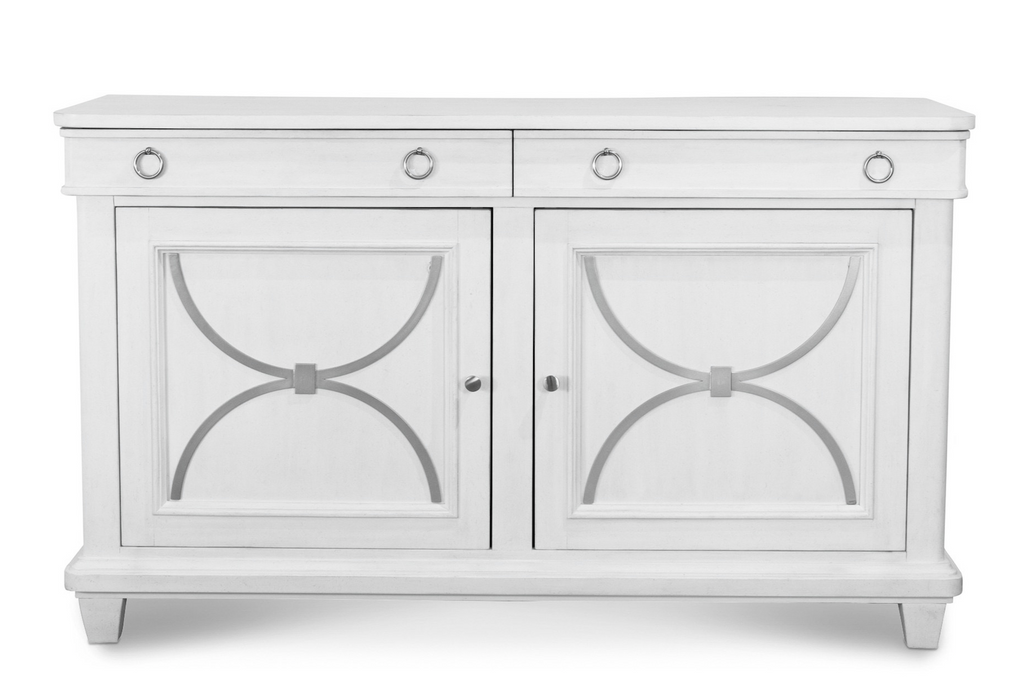 Point Breeze Credenza w/ Metal and Silver Tray