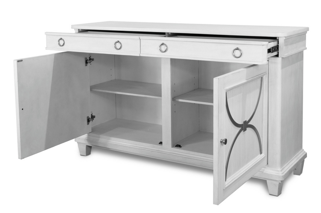 Point Breeze Credenza w/ Metal and Silver Tray