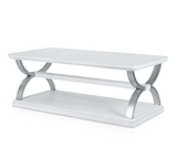 Point Breeze Rectangular Cocktail / Coffee Table w/ Metal and Castors