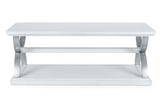 Point Breeze Rectangular Cocktail / Coffee Table w/ Metal and Castors