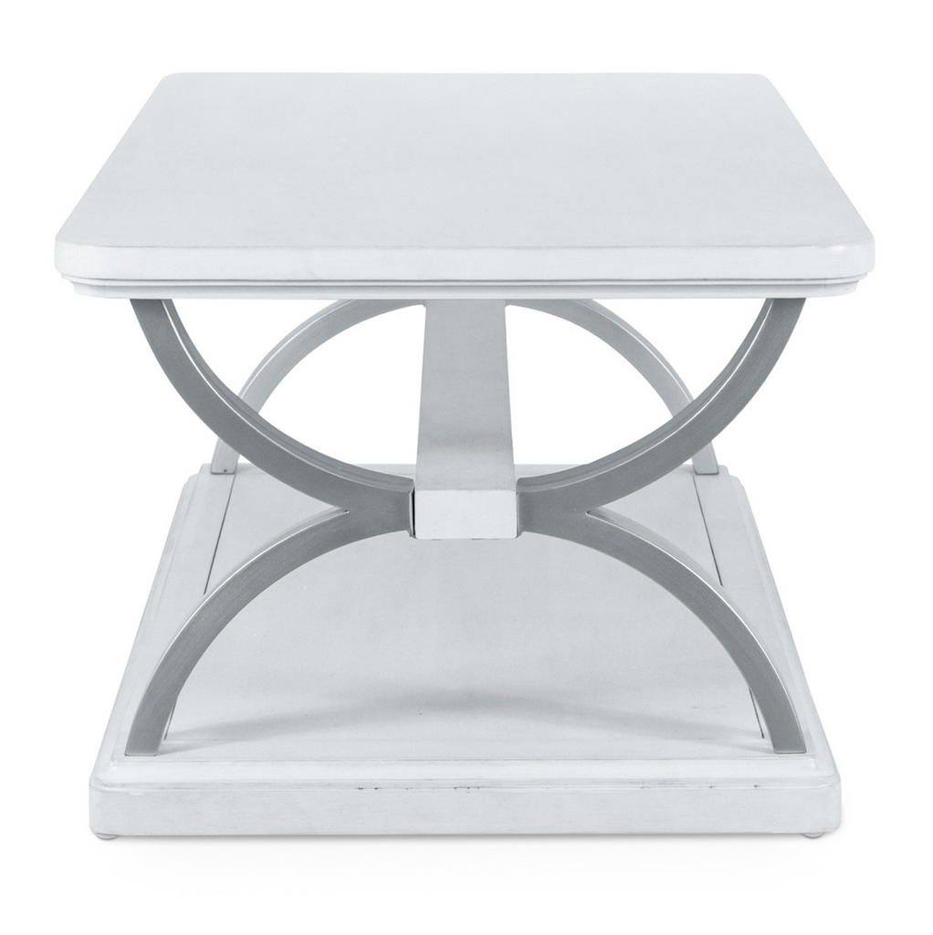 Point Breeze Rectangular Cocktail / Coffee Table w/ Metal and Castors