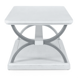Point Breeze Rectangular Cocktail / Coffee Table w/ Metal and Castors