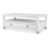 Point Breeze 2-Drawer Cocktail / Coffee Table w/ Castors