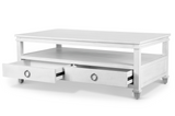 Point Breeze 2-Drawer Cocktail / Coffee Table w/ Castors