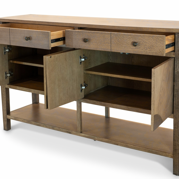 Sun Haven Credenza w/ Silver Tray angle view