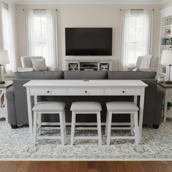 Surfside 3-Drawer Console Table w/ Power and USB angle view