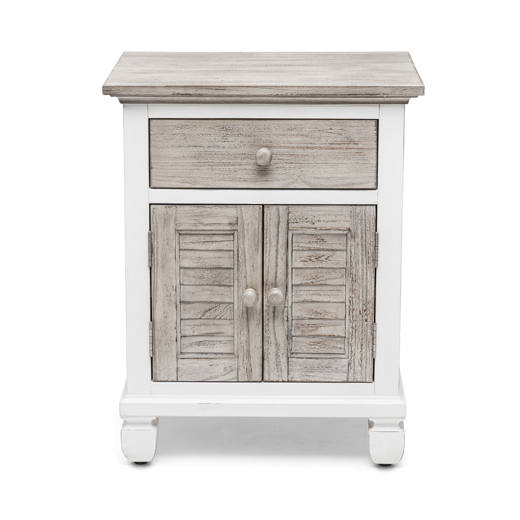 Islamorada 1-Drawer / 2-Door Electrified Coastal Nightstand