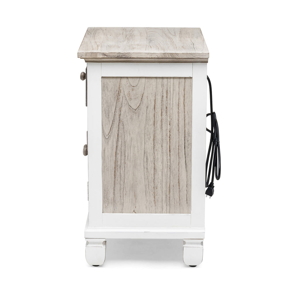 Islamorada 1-Drawer / 2-Door Electrified Coastal Nightstand