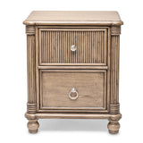 Malibu 2-Drawer Electrified Wood Nightstand