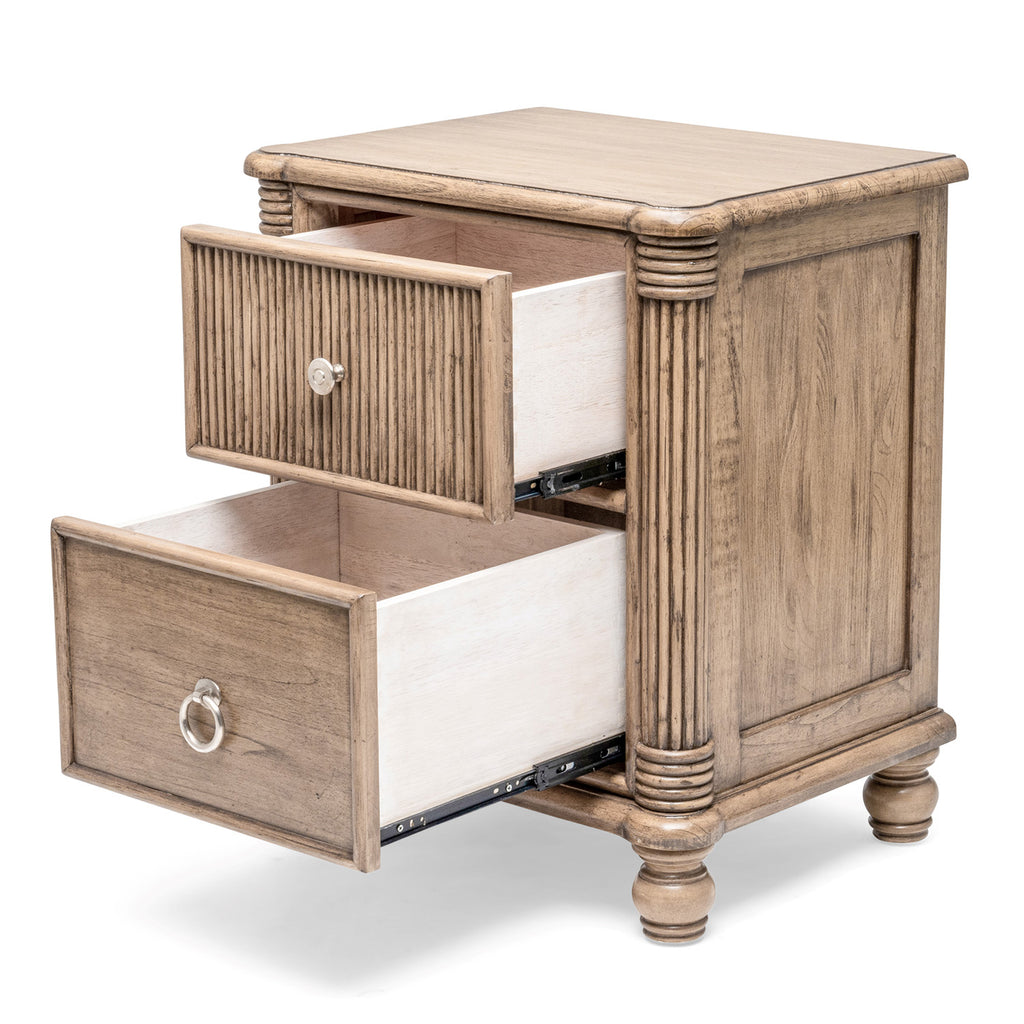 Malibu 2-Drawer Electrified Wood Nightstand